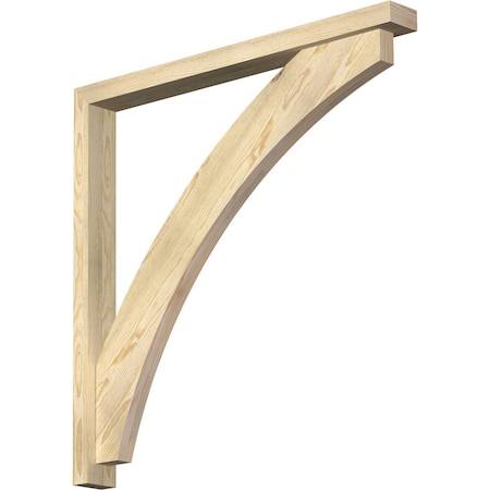 Ekena Millwork Thorton Block Rough Sawn Bracket w/ Offset Brace, Douglas Fir, 4"W x 40"D x 40"H BKT0402X40X40THR05RDF